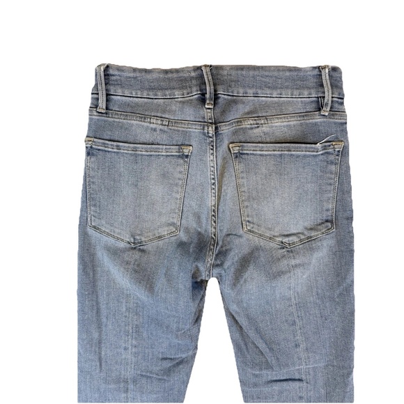 FRAME Denim Size 26 Le Crop Mini Boot Fox Blue Jeans Mid Rise Frayed Hi Lo Hem - Picture 11 of 16